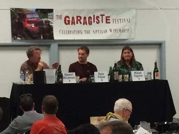 Mikael Sigouin of Kaena Wine Co., Ryan Pease of Paix sur Terre, and Stewart McLennan of Golden Triangle on the panel.